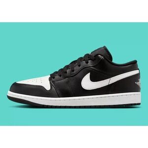 Nike Air Jordan 1 Low Shoes Black White Orca 553558-043 Men's Size 12